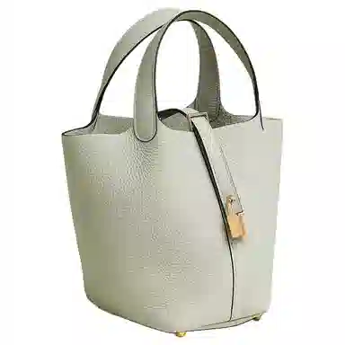 HERMES Picotin Lock 18 Clemence 0W Gris Neve