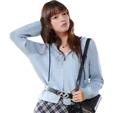 爱依服 简约纯色休闲针织衫 女款