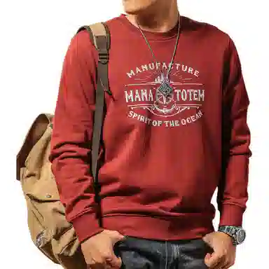 季言 美式舒适时尚印花高端卫衣 男款