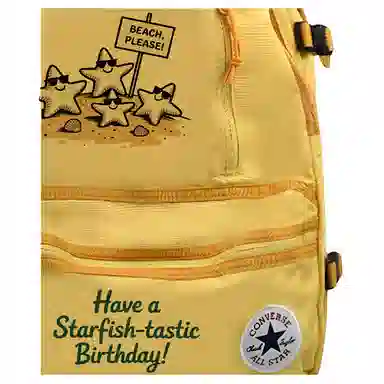 Converse Logo Zipper Backpack Yellow