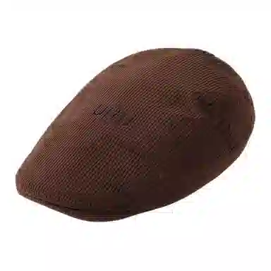 山一丸 灯芯绒秋冬反戴大头围显脸小复古气质 涤纶 贝雷帽 女款