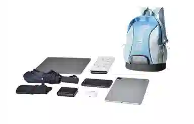 COEXISTENCE Patchwork Backpack Blue