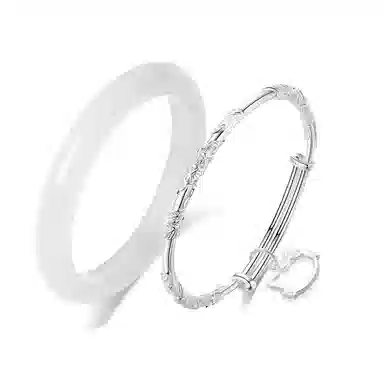 静范 白月光贵妃镯 新中式经典复古一步一响旗袍汉服 古风冰透轻奢清冷显白气质优雅时髦百搭高级感恋爱告白#好运 琉璃 手镯 女款