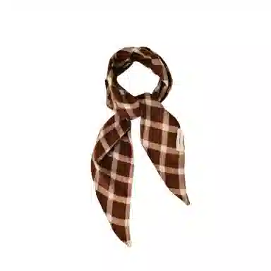 艾佳微 美拉德配色暖色调格子高级感小披肩外搭护颈围巾系领巾护脖 聚酯纤维 丝巾 男女同款情侣款