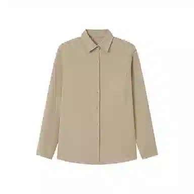 莫代尔 静奢风极简通勤风纯棉斜纹磨毛长袖衬衫 女款