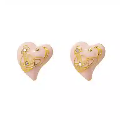 尚先生 爱心轻奢高级感时尚百搭耳饰 铜 耳钉 女款