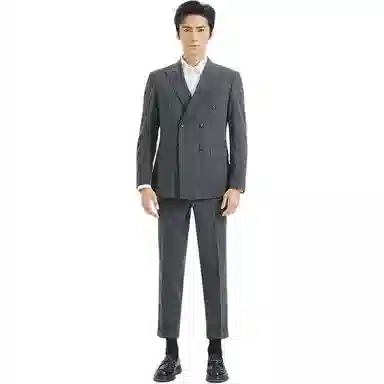 利郎 条纹双排扣复古时尚西装套装 男款