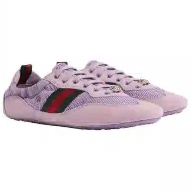 GUCCI Shift Suede Low Top Sneakers Purple