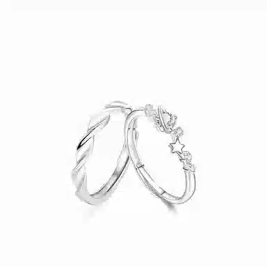 【恋爱约定|S999银】中国 银世城 爱恋星球对戒 开口可调节精致浪漫日常百搭 高级感清纯女大#好运 足银 戒指 男女同款情侣款 礼遇礼盒