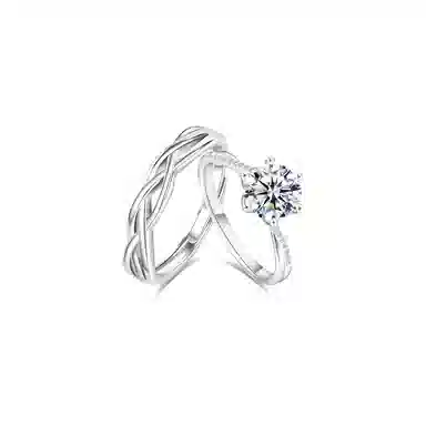 【纯银999 | 爆闪】 凤祥囍事 老凤祥 经典百搭时尚小众设计爱意满满学生日常简约轻奢甜蜜高级感开口可调节 足银 戒指 男女同款情侣款