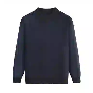 男装秋冬圆领半高领菱格拼色复古保暖时尚百搭针织上衣毛衣 男款