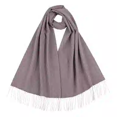 红豆 纯色柔软舒适优雅百搭 山羊绒 绒线围巾 男款