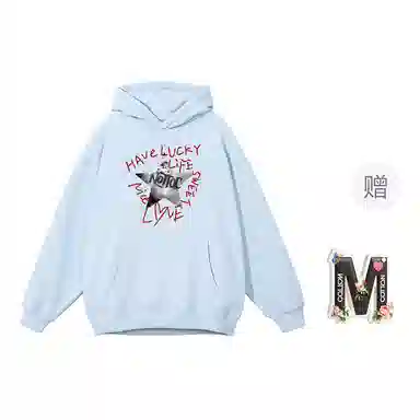 棉购 连帽趣味涂鸦加绒加厚潮学生美式外套卫衣 女款