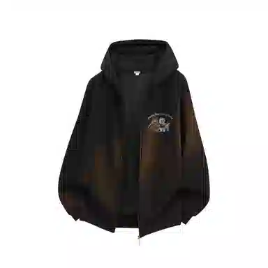 Duoyi Retro Dog Print Hoodie