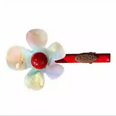 尚先生 韩国东大门小众设计感炫彩色花朵发夹少女感刘海碎发夹头饰 醋酸 边夹 女款