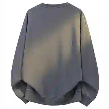 大卫贝肯 美式潮牌重磅纯色曼巴棉文章字母印花设计宽松舒适日常通勤百搭长袖圆领卫衣 男女同款