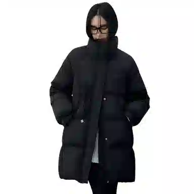 鸭鸭 冬季韩版立领中长款宽松直筒休闲时尚加厚羽绒服 女款