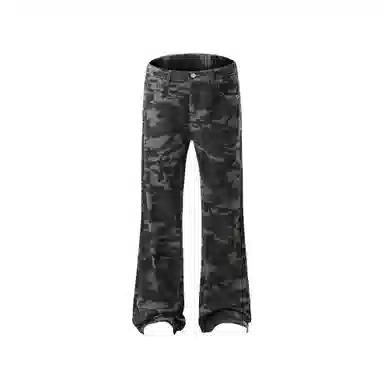 大卫贝肯 美式高街复古迷彩设计百搭阔腿宽松直筒休闲裤 男女同款