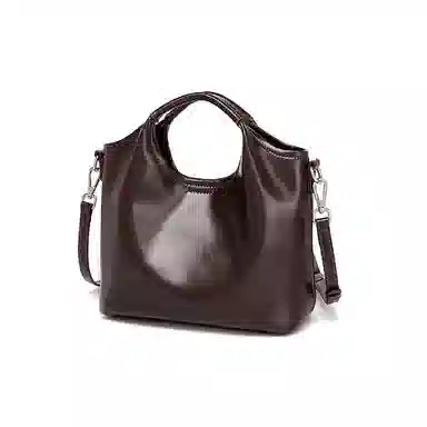 红蜻蜓 小众含内袋潮新时尚高级感单肩斜挎包 牛皮 手提包 女款 咖啡色