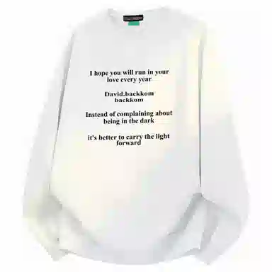 大卫贝肯 美式潮牌重磅纯色曼巴棉文章字母印花设计宽松舒适日常通勤百搭长袖圆领卫衣 男女同款