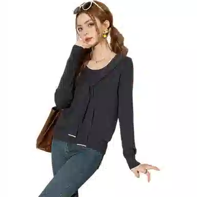 法文箱子 宽松高级感内搭针织衫 女款