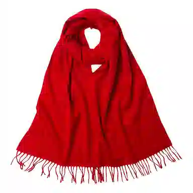 红豆 简约轻盈时尚百搭优雅 山羊绒 绒线围巾 男女同款情侣款