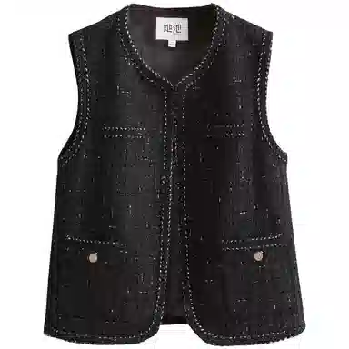 她池 合身适中圆领马甲 女款