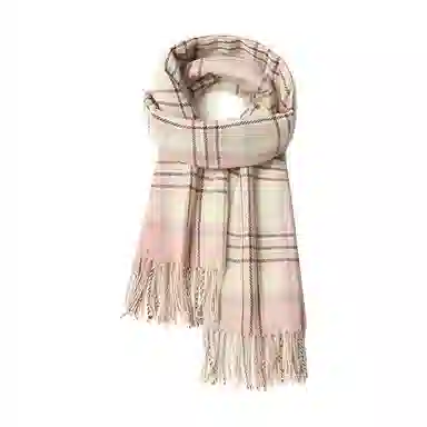 心水好物 学院风韩版简约格子出行氛围感流苏保暖 聚酯纤维 绒线围巾 男女同款情侣款