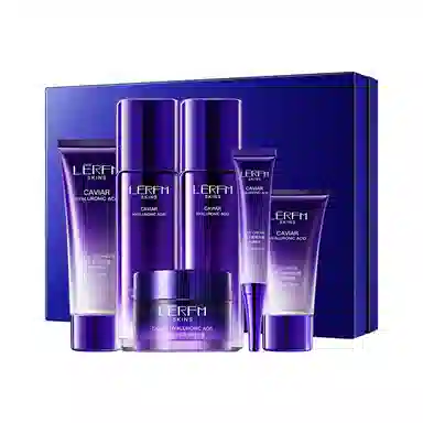 蓝尼芳可 鱼子酱玻尿酸焕颜六件套 舒缓提亮紧致保湿滋润补水去角质去黑头控油清洁收缩毛孔淡化细纹