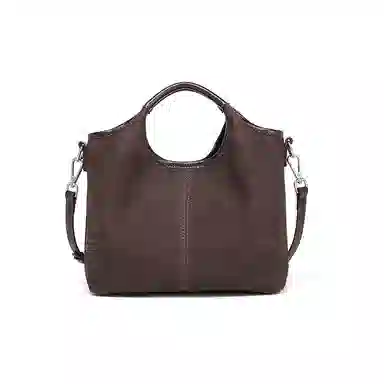 红蜻蜓 小众含内袋潮新时尚高级感单肩斜挎包 牛皮 手提包 女款 咖啡色