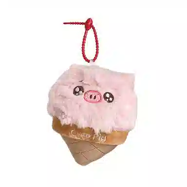 心水好物 卡通甜筒粉猪玩偶草莓蛋糕猪猪公仔 毛绒 挂件 男女同款情侣款