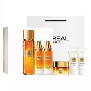 欧莱雅 小蜜罐花蜜胶原水乳套装礼盒 保湿提亮淡化细纹紧致