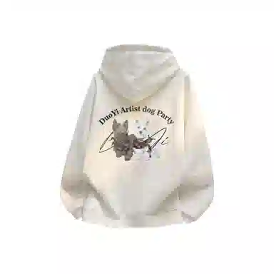 Duoyi Retro Dog Print Hoodie