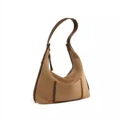 妙迪 早秋人气款冬季琥珀流光复古托特包 牛剖层革 单肩包 常规 女款 焦糖棕