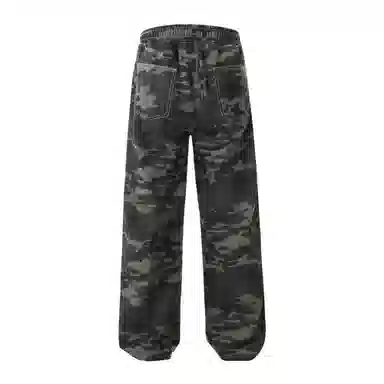 大卫贝肯 美式复古街头迷彩设计时尚流行个性日常通勤百搭舒适休闲裤 男女同款