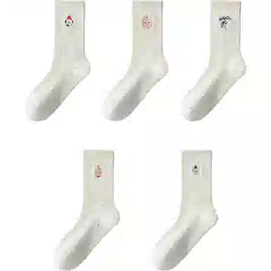 妮轻 纯棉可爱卡通甜美中筒袜 女款