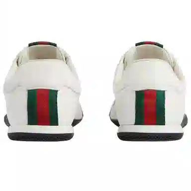 GUCCI Shift Lace-Up Low Sneakers White