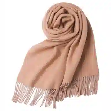 红豆 高级优雅保暖舒适简约经典 混纺 绒线围巾 男女同款情侣款