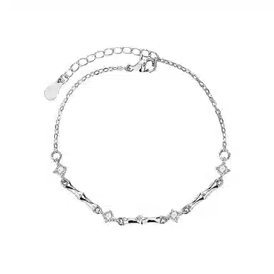 希遇 节节生姿 优雅可爱个性小众设计 日常通勤百搭 精致设计高级感配饰 好运#好运 锆石 手链 女款