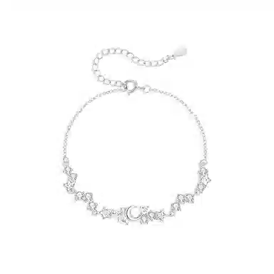 【纯银999 | 星月系列】 凤祥囍事 老凤祥 优雅浪漫温柔小众设计简约学生日常轻奢高级感经典百搭上岸通勤浪漫约会可调节 足银 手链 女款