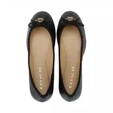 Coach Leather Slip-On Ballet Flat Black