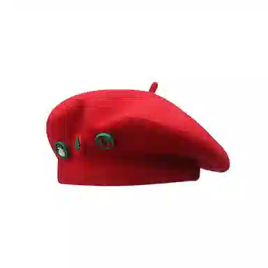 钓鱼熊 氛围感保暖画家艺保暖日系百搭显脸小 羊毛 贝雷帽 男女同款情侣款