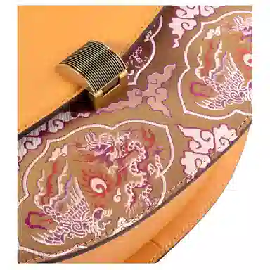 上海故事 刺绣宋锦新中式国风 桑蚕丝 手提包 中号 女款 阳光橙