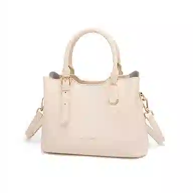 红蜻蜓 礼盒装高级感优雅气质丝巾潮流时尚百搭简约休闲实用通勤单肩包周年生日托特包 牛剖层皮革 手提包 常规 女款 黑色/米白色