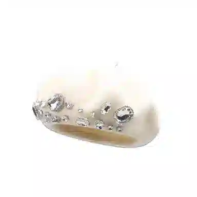 钓鱼熊 重工水钻百搭羊毛呢时尚保暖画家帽百搭显脸小 聚酯纤维 贝雷帽 男女同款情侣款