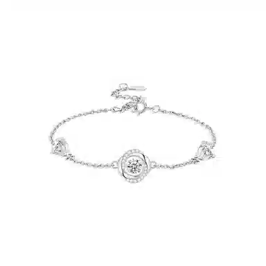 【纯银999 | 莫比乌斯】 凤祥囍事 老凤祥 优雅浪漫温柔小众设计简约学生日常轻奢高级感经典百搭通勤浪漫约会可调节 足银 手链 女款