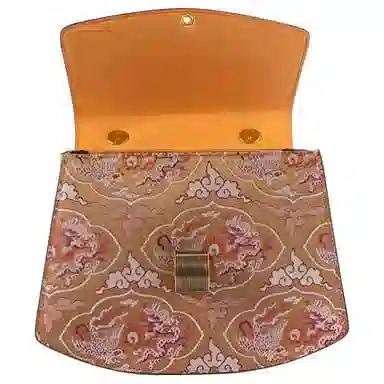 上海故事 刺绣宋锦新中式国风 桑蚕丝 手提包 中号 女款 阳光橙