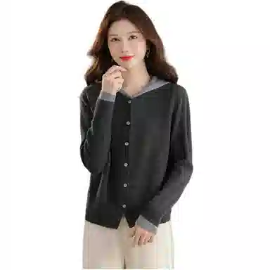 恒源祥 时尚舒适休闲纯色长袖针织衫 女款