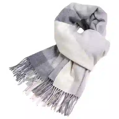 红豆 简约格纹舒适柔软保暖 混纺 绒线围巾 男女同款情侣款