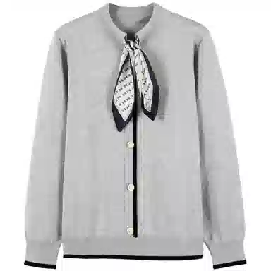 她池 优雅宽松款长袖针织衫 女款